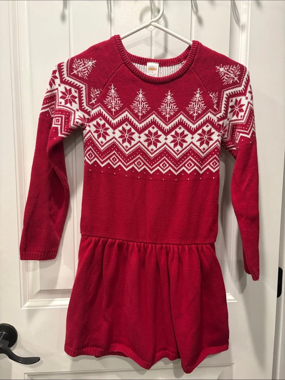 Gymboree Red and White Fair Isle Knit Dress